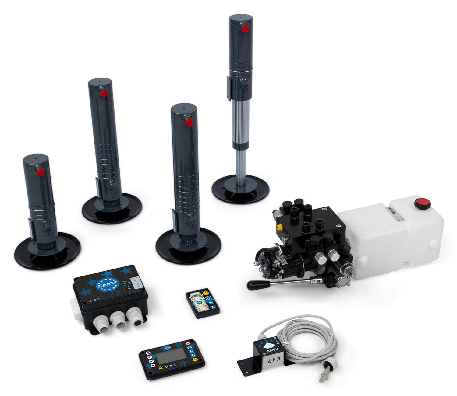 SMV Hydraulikstützen Multi Lift "Easy". Vollständiger Produktumfang.