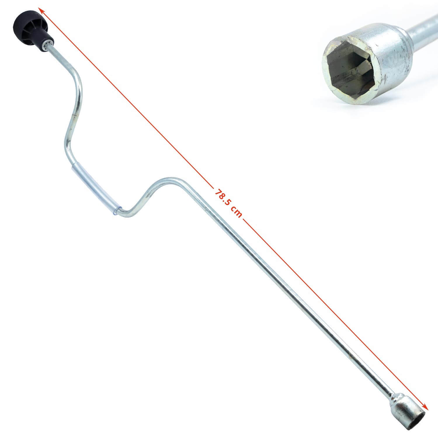 Detailansicht mit Abmessung der Kurbel der SMV Alu-Matic Kurbelstützen.